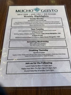 Menu photo 1 Mucho Gusto Bel Air, MD