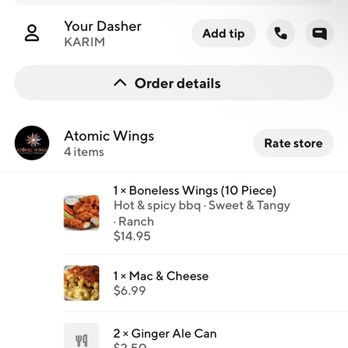 Atomic Wings - Proof of purchase - Chicken Wings Near Me - New York, New York