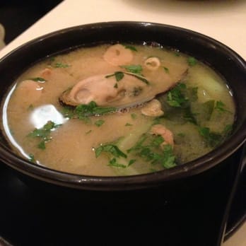Nishino - Seafood miso soup with garlic chip - Sushi Bars Near Me - Seattle, Washington