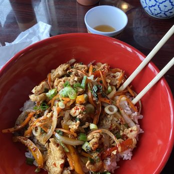 Teriyaki Bowl - Spicy basil stir fry #5 on heat but basic to me. - Soup Near Me - Marquette, Michigan Teriyaki Bowl - Spicy basil stir fry #5 on heat but basic to me. - Soup Near Me - Marquette, Michigan