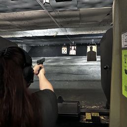 Practicing at the range. Practicing at the range.