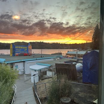 The Forks Resort - Sunset from other side of the lake - Resorts Near Me - Bass Lake, California