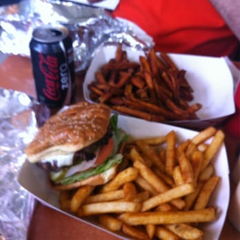 Lee's Burger Place - Lee burger, regular fries, and sweet potato fries. - Burgers Near Me - Newton Centre, Massachusetts Lee's Burger Place - Lee burger, regular fries, and sweet potato fries. - Burgers Near Me - Newton Centre, Massachusetts