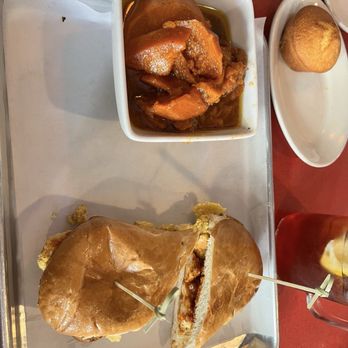 Hard Knox Cafe - Shrimp po boy with Candied Yams - Soul Food Near Me - San Francisco, California Hard Knox Cafe - Shrimp po boy with Candied Yams - Soul Food Near Me - San Francisco, California