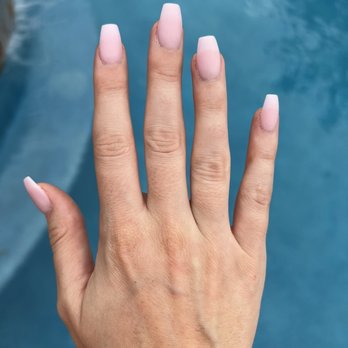 La Nails - Full set acrylic with pink powder (matte) by Michelle - Nail Salons Near Me - Kemah, Texas La Nails - Full set acrylic with pink powder (matte) by Michelle - Nail Salons Near Me - Kemah, Texas