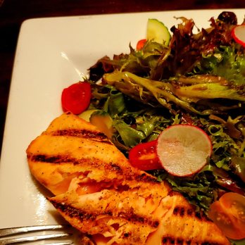 Harrison's Restaurant & Bar - My exceptional Grilled Salmon, house salad with lovely balsamic dressing - (9/1/2021) - Bars Near Me - Stowe, Vermont Harrison's Restaurant & Bar - My exceptional Grilled Salmon, house salad with lovely balsamic dressing - (9/1/2021) - Bars Near Me - Stowe, Vermont