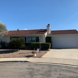 Front of house that went from a dark brown garage door + trim to this beautiful soft color.. we love it! Front of house that went from a dark brown garage door + trim to this beautiful soft color.. we love it!