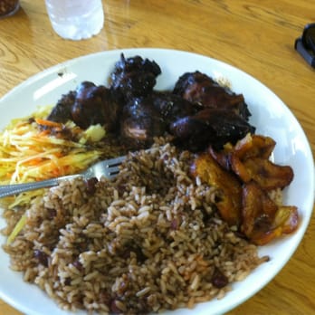 Tropical Delicacy - Jerk chicken with rice and peas, cabbage and carrots And plantains! - Caribbean Near Me - Spring Valley, New York Tropical Delicacy - Jerk chicken with rice and peas, cabbage and carrots And plantains! - Caribbean Near Me - Spring Valley, New York