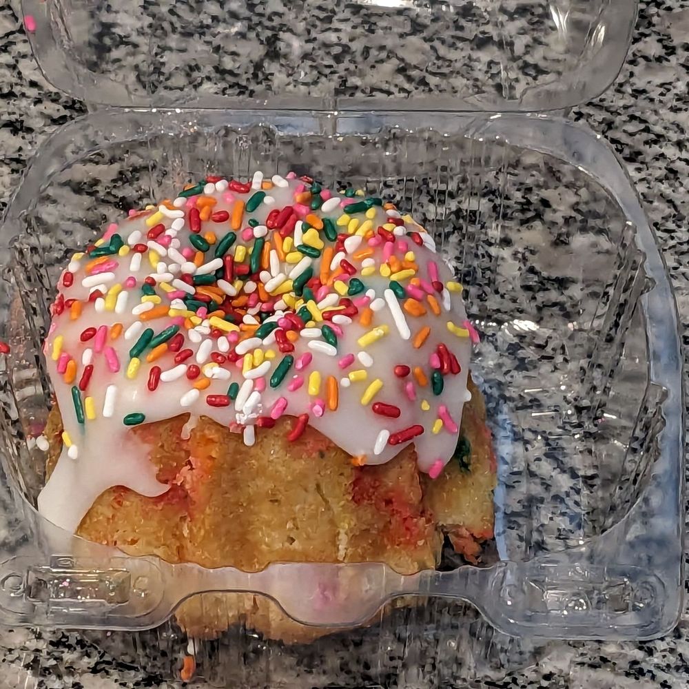 Corner Bakery Cafe - Confetti Baby Bundt Cake (lid off) - Sandwiches Near Me - Lakewood, California Corner Bakery Cafe - Confetti Baby Bundt Cake (lid off) - Sandwiches Near Me - Lakewood, California