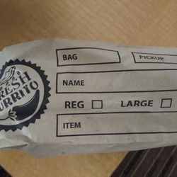 Takeout bag. It fits a 10" Burrito exactly.