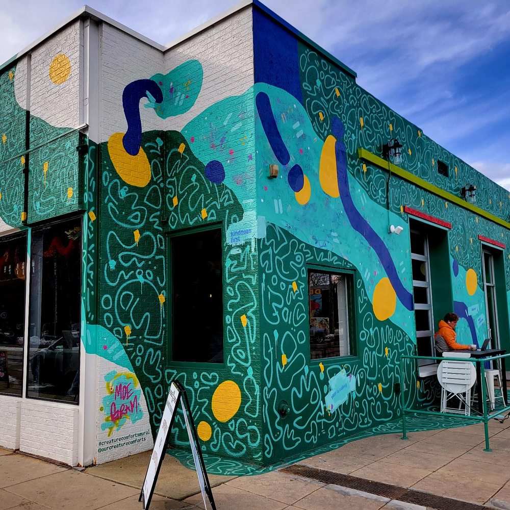 a mural on the side of a building