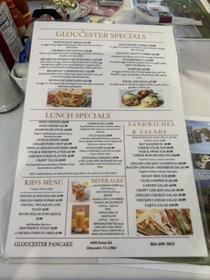 Menu photo 1 Gloucester Pancake House Gloucester, VA