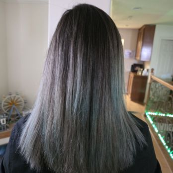 Bazaaron - A month after initial coloring I used the sky blue color shampoo. Getting better at hair straightening as well. - Hair Stylists Near Me - Rowland Heights, California Bazaaron - A month after initial coloring I used the sky blue color shampoo. Getting better at hair straightening as well. - Hair Stylists Near Me - Rowland Heights, California