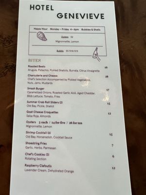 Menu photo 2 Hotel Genevieve Louisville, KY