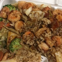 China Inn - Supposedly shrimp teriyaki that I had to add teriyaki sauce too from home