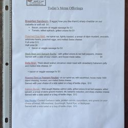 Reality Kitchen Bakery & Cafe - Food Menu (side 1)