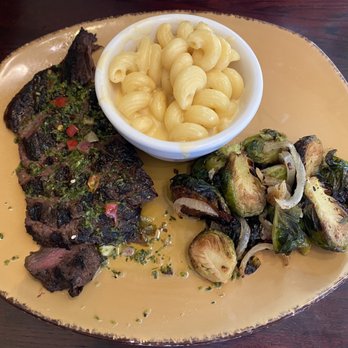 Urban Plates - Grilled Steak with Mac & Cheese and Brussel Sprout - New American Near Me - Dublin, California Urban Plates - Grilled Steak with Mac & Cheese and Brussel Sprout - New American Near Me - Dublin, California