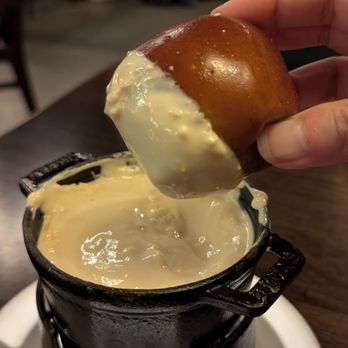 Culinary Dropout - Pretzel Bite dipped in Fondue Cheese - New American Near Me - Orange, California