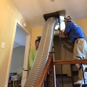 Quality Air Pros - Bill and Steve QAP technicians cleaning an upstairs return. - Air Duct Cleaning Near Me - Albemarle, North Carolina Quality Air Pros - Bill and Steve QAP technicians cleaning an upstairs return. - Air Duct Cleaning Near Me - Albemarle, North Carolina