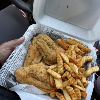 Fish Chick - Catfish Platter with Fries, Hushpuppies, and Coleslaw - Seafood Near Me - Powder Springs, Georgia Fish Chick - Catfish Platter with Fries, Hushpuppies, and Coleslaw - Seafood Near Me - Powder Springs, Georgia