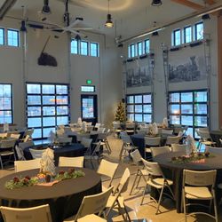 The Mill On Lake Stevens - Hartford Hall has large bay doors, industrial details, and a spacious layout.