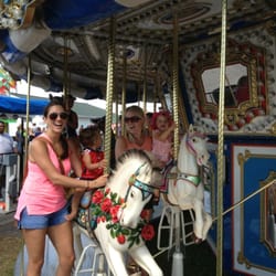 Lorain County Fair - My wife and daughter with my best friend's wife and son (his first merrygoround).