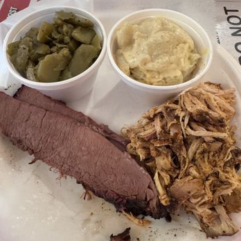 Red State BBQ - Two Meat Plate (brisket and chicken) Green Beans (GF) Mac 'n' Cheese - Barbeque Near Me - Lexington, Kentucky Red State BBQ - Two Meat Plate (brisket and chicken) Green Beans (GF) Mac 'n' Cheese - Barbeque Near Me - Lexington, Kentucky