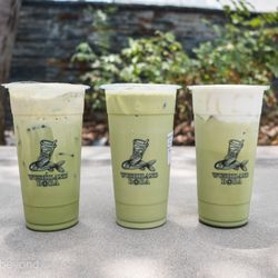 Matcha Macchiato, Matcha Latte, and Matcha Latte with Ice Cream