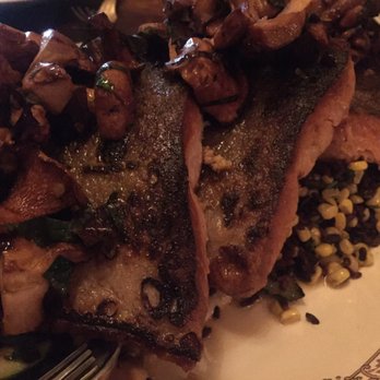 The Corson Building - Coho Salmon, black rice, corn, and tahini. - New American Near Me - Seattle, Washington The Corson Building - Coho Salmon, black rice, corn, and tahini. - New American Near Me - Seattle, Washington