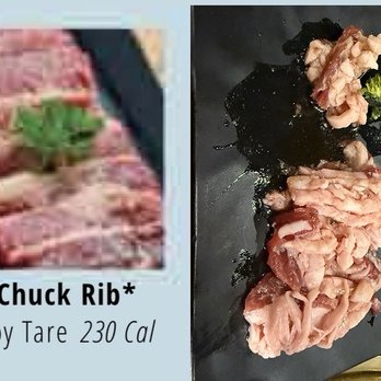 Gyu-Kaku Japanese BBQ - Menu picture vs what it looks like on the plate...any questions?  BTW... I paid extra for the ultimate AYCE specifically for these "ribs." - Japanese Near Me - Pinecrest, Florida