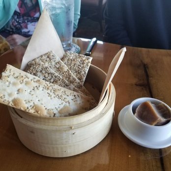 Trader Vic's - Crackers and peanut honey spread - Hawaiian Near Me - Emeryville, California Trader Vic's - Crackers and peanut honey spread - Hawaiian Near Me - Emeryville, California