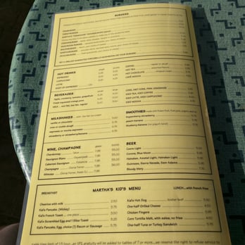 Martha's - Page 3... yes, they have alcohol... Right next to the kids' menu. - American Near Me - Hermosa Beach, California Martha's - Page 3... yes, they have alcohol... Right next to the kids' menu. - American Near Me - Hermosa Beach, California