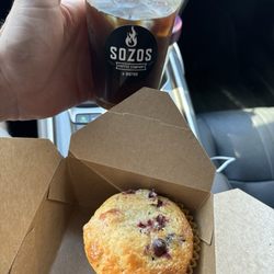 Sozos Coffee Company & Bistro - Cold brew and orange cranberry muffin!