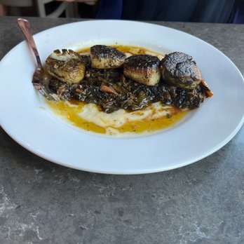 Dom & Mia's - Scallops - substituted grilled chard for what was on the menu - Italian Near Me - Springfield, Pennsylvania