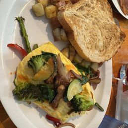 Veggie omelet with sourdough toast Veggie omelet with sourdough toast