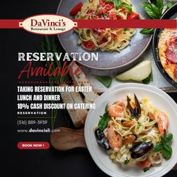 DaVinci's - Happy Easter from DaVinci's! 

Reserve your table for Easter lunch and dinner. Also, do not miss out on our catering discount of 10% off.
