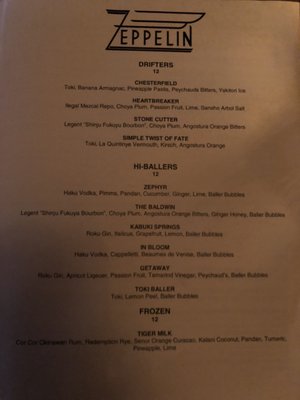 Menu photo 6 Zeppelin Washington, DC, DC