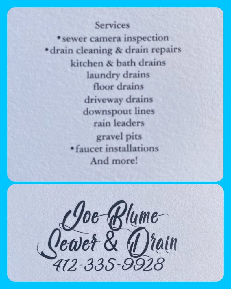 Slide of Joe Blume Sewer and Drain