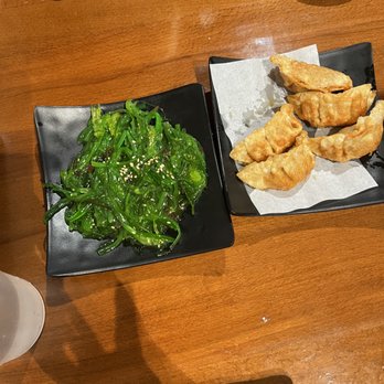 Kuma Sushi - Seaweed salad and potstickers...yum! - Sushi Bars Near Me - Reno, Nevada Kuma Sushi - Seaweed salad and potstickers...yum! - Sushi Bars Near Me - Reno, Nevada