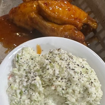H.J. Wings & Things - Wings with cole slaw. - Chicken Wings Near Me - Tyrone, Georgia