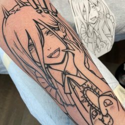Black Dahlia Tattoo Studio - Line work from the Power tattoo