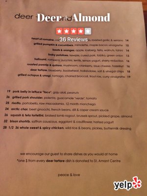 Menu photo 4 Deer + Almond Winnipeg, MB