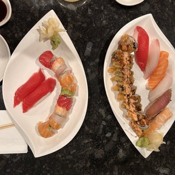 Nari Sushi & Steak - Left to right: 2 Pieces Tuna Nigiri, Rainbow roll, Hungry Man Deep Fried Rolls, Momo. Amazingly delicious! - Sushi Bars Near Me - Tacoma, Washington Nari Sushi & Steak - Left to right: 2 Pieces Tuna Nigiri, Rainbow roll, Hungry Man Deep Fried Rolls, Momo. Amazingly delicious! - Sushi Bars Near Me - Tacoma, Washington