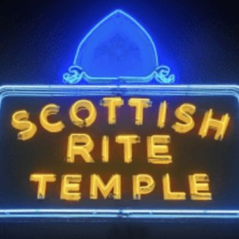 Austin Scottish Rite Theater - Neon sign at night - Performing Arts Near Me - Austin, Texas