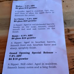 Stem Ciders - On the menu.