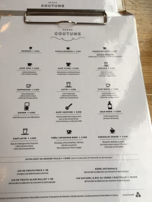 Menu photo 5 Coutume Paris, 75 Menu photo 5 Coutume Paris, 75