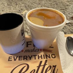 La Playita - The $12 cup they sell you next to a standard coffee cup for reference.