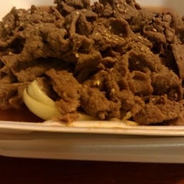 HUGE to-go portion of bulgogi HUGE to-go portion of bulgogi