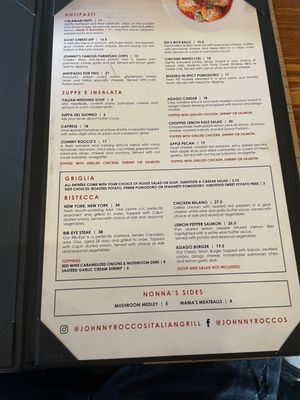 Menu photo 1 Johnny Rocco's Italian Grill Niagara Falls, ON