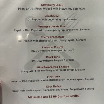 The Public House On Jared - Dirty soda menu - Bars Near Me - DuBois, Pennsylvania